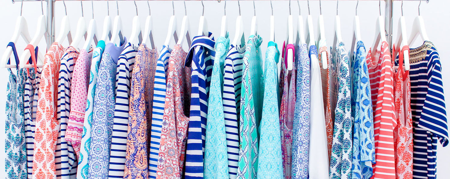 Rack of Cabana Life clothes hanging