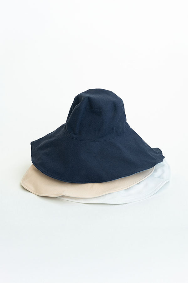 White Reversible Wide Brim Sun Hat