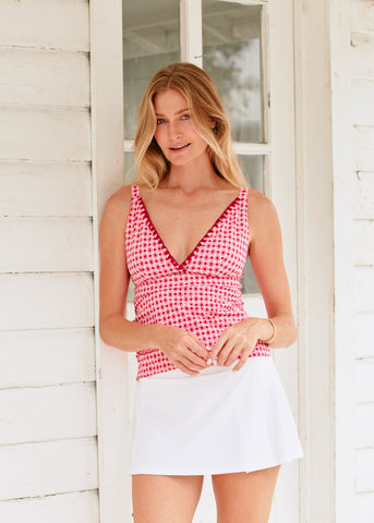 Coral Gables Reversible Embroidered Tankini Top