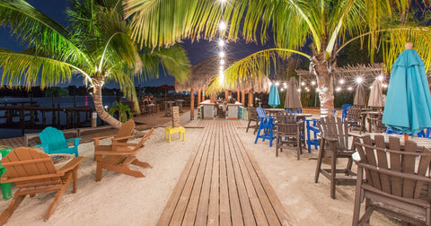 The Getaway Tampa Bay Dining and Bar - Palm trees, Colorful Chairs, Outdoor Lighting