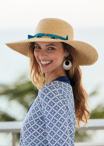 Tan Wide Brim Sun Hat