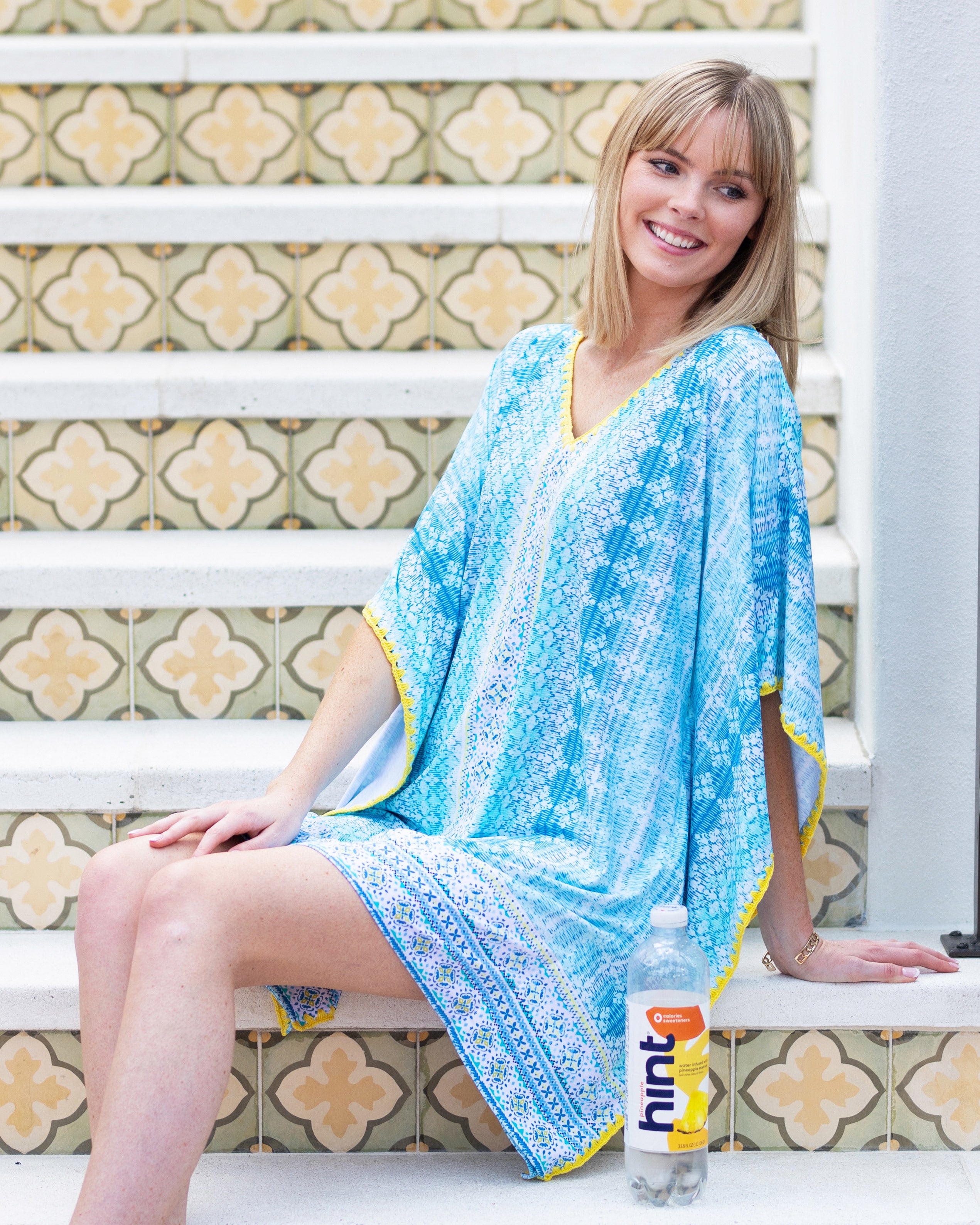 Coastal Cottage Embroidered Cover Up with Hint water