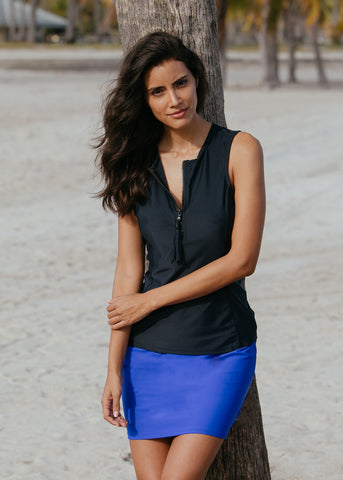 Black Sleeveless Tassel Rashguard