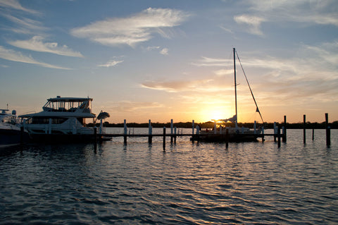 Boat at sunset