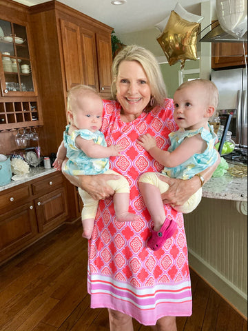 Woman holding babies