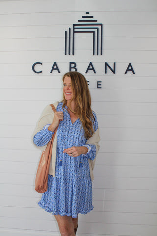 Cabana Life Founder Melissa wearing Sullivan's Island Dress