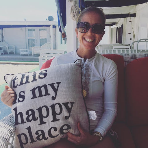 Woman wearing Cabana Life White Ruched Embroidered Rashguard